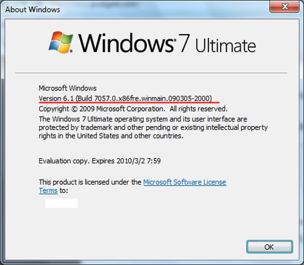 Windows7系统版本号