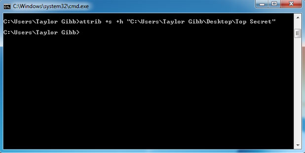 attrib + s + h 在Windows中制作超级隐藏文件夹