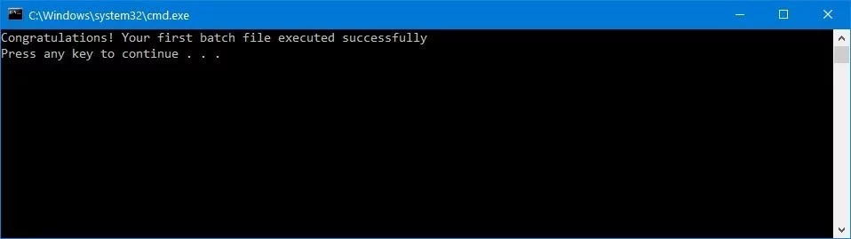 在Windows10上创建批处理文件屏幕输出